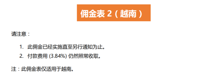 Lazada的佣金内容