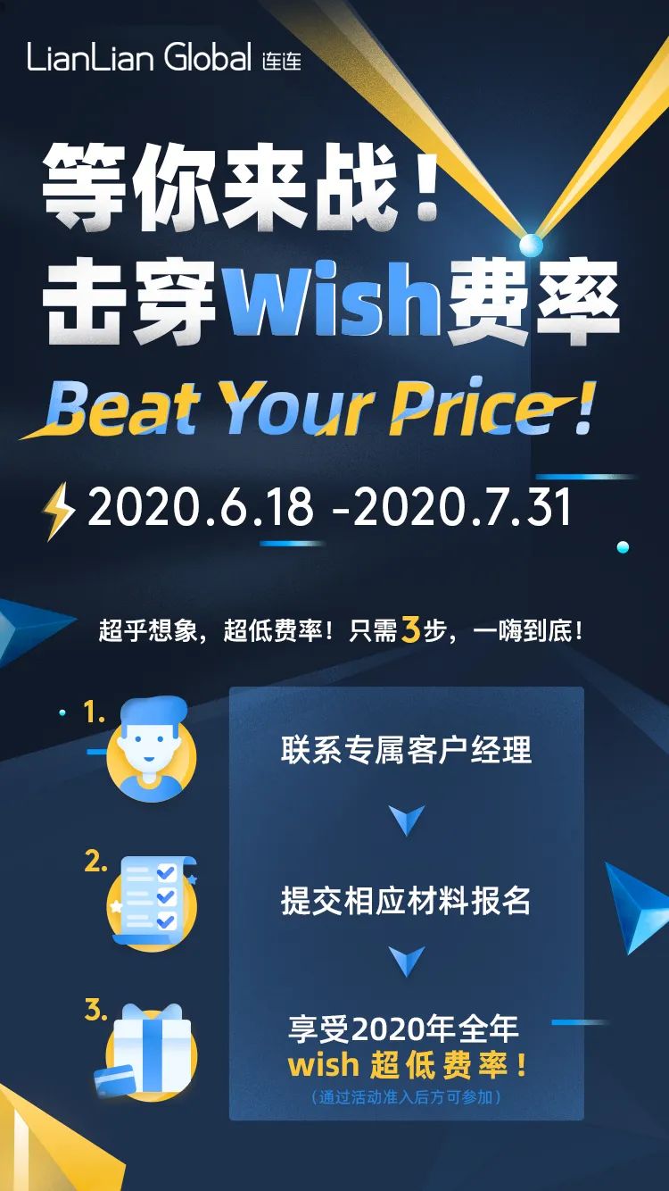连连国际携手Wish推出“击穿费率”活动