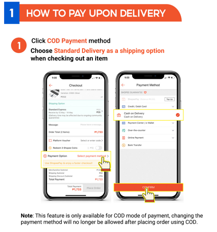 ShopeePay开始支持Shopee货到付款订单